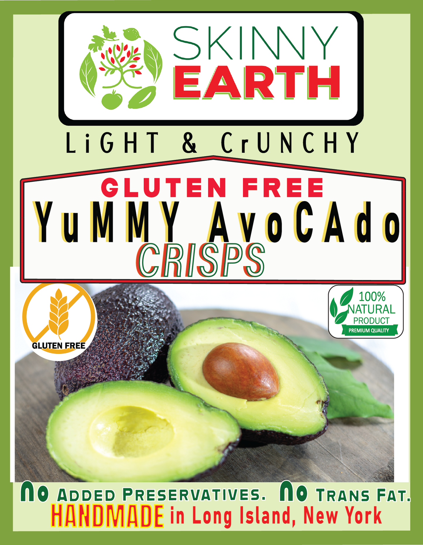 Gluten Free Yummy Avocado Crunchy crisps