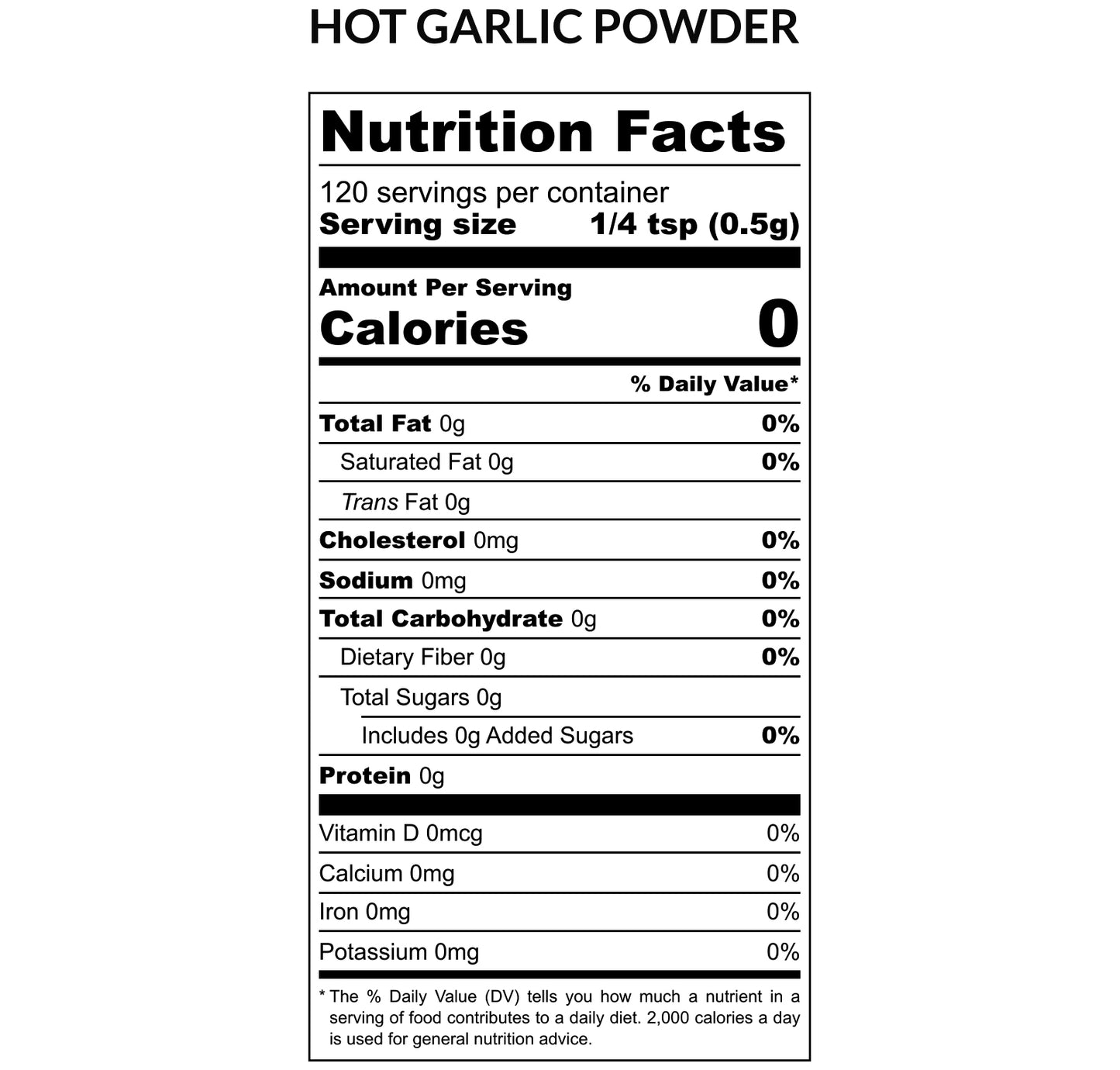 Hot Garlic Powder 2.5 OZ