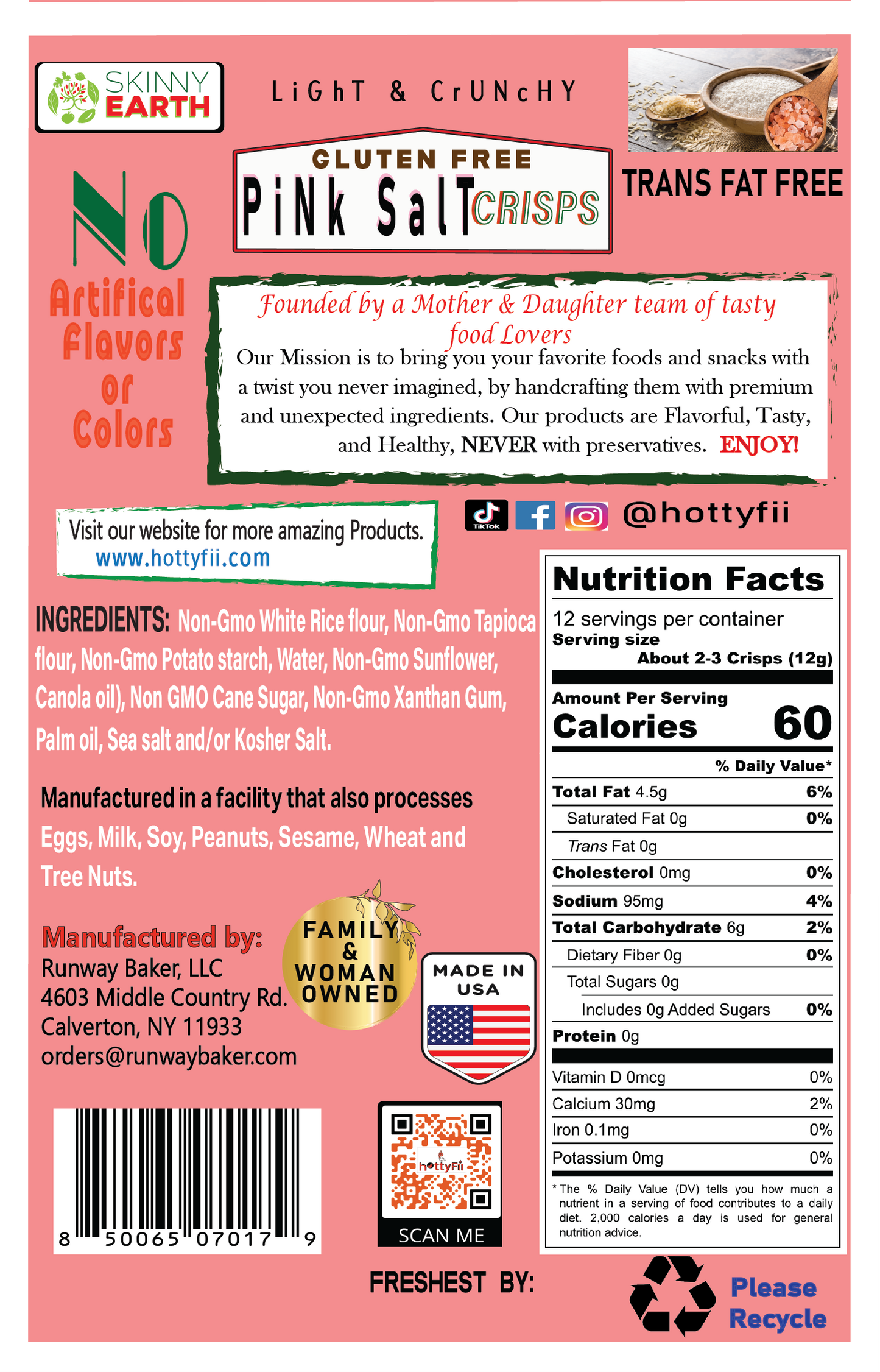 Gluten Free Pink Salt Crunchy crisp