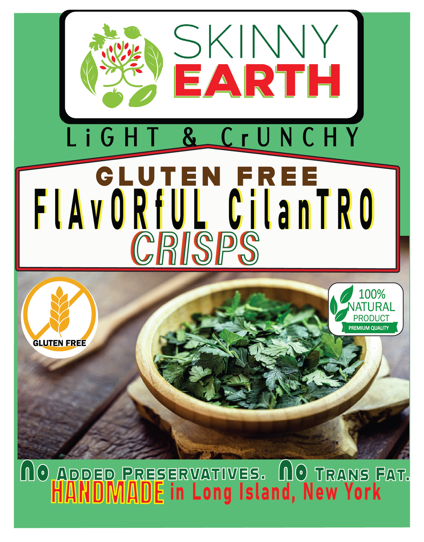 Gluten Free Flavorful Cilantro Crunchy crisps