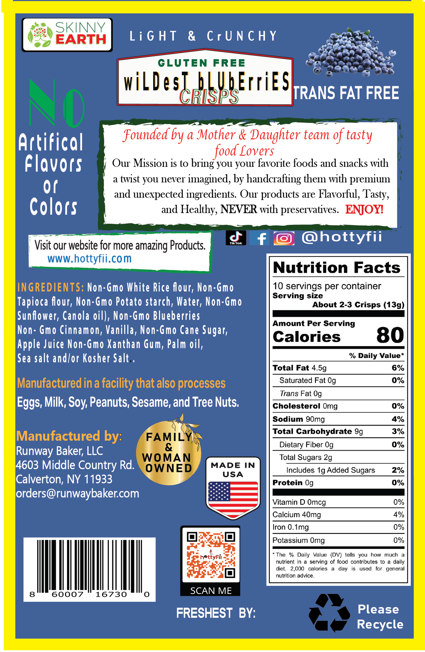 Gluten Free Blueberries Crunchy crisps