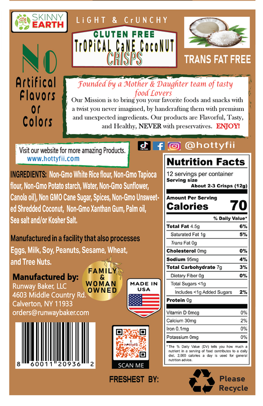 Gluten Free Tropical Coconut Crunchy crisps