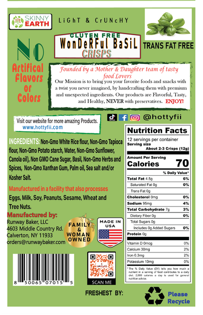 Gluten Free Wonderful Basil Crunchy crisps