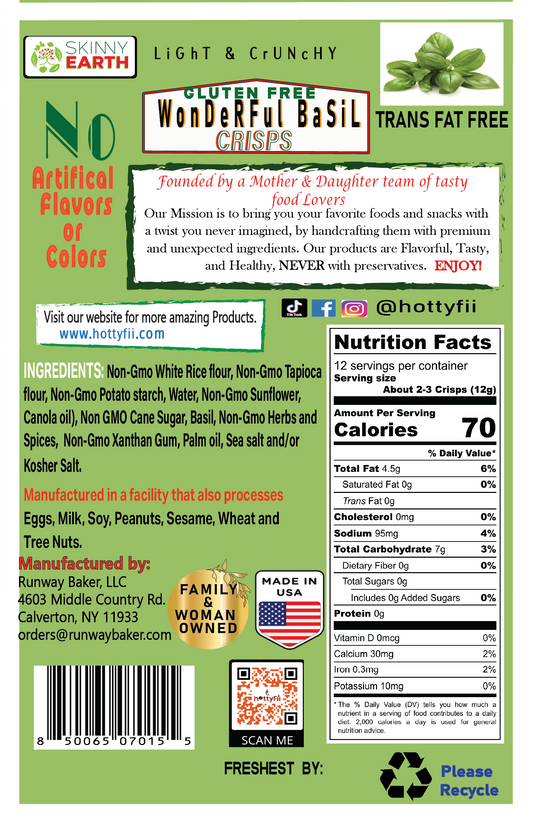 Gluten Free Wonderful Basil Crunchy crisps