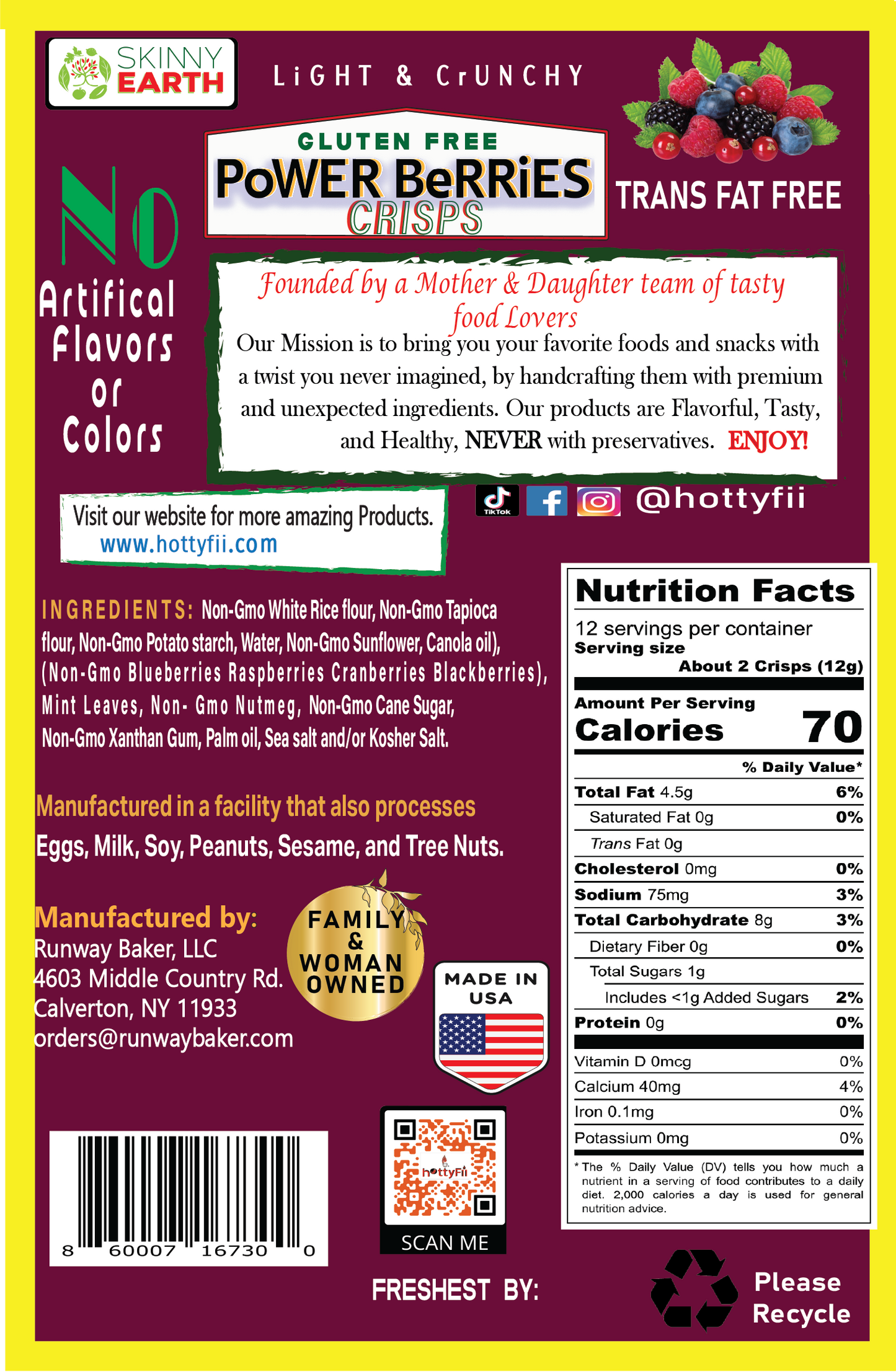 Gluten Free Power Berries Crunchy crisps