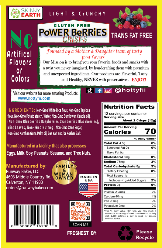 Gluten Free Power Berries Crunchy crisps