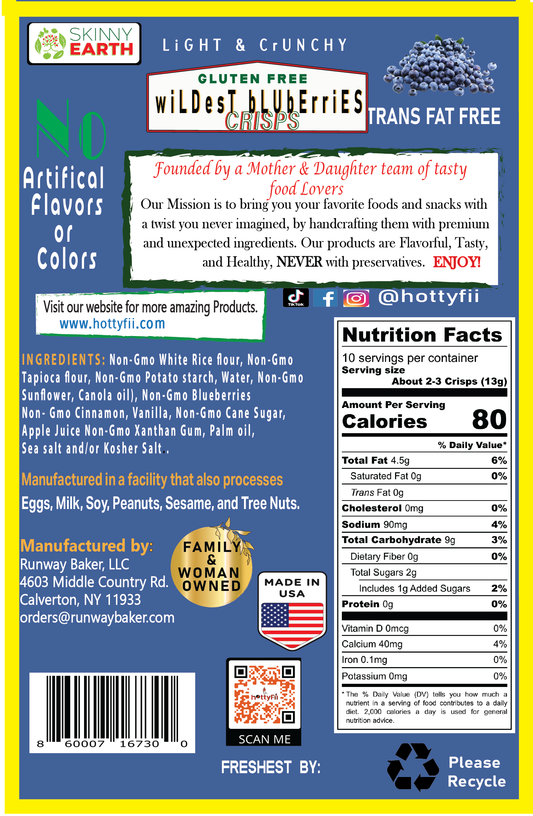 Gluten Free Blueberries Crunchy crisps