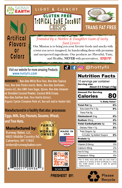 Gluten Free Tropical Coconut Crunchy crisps