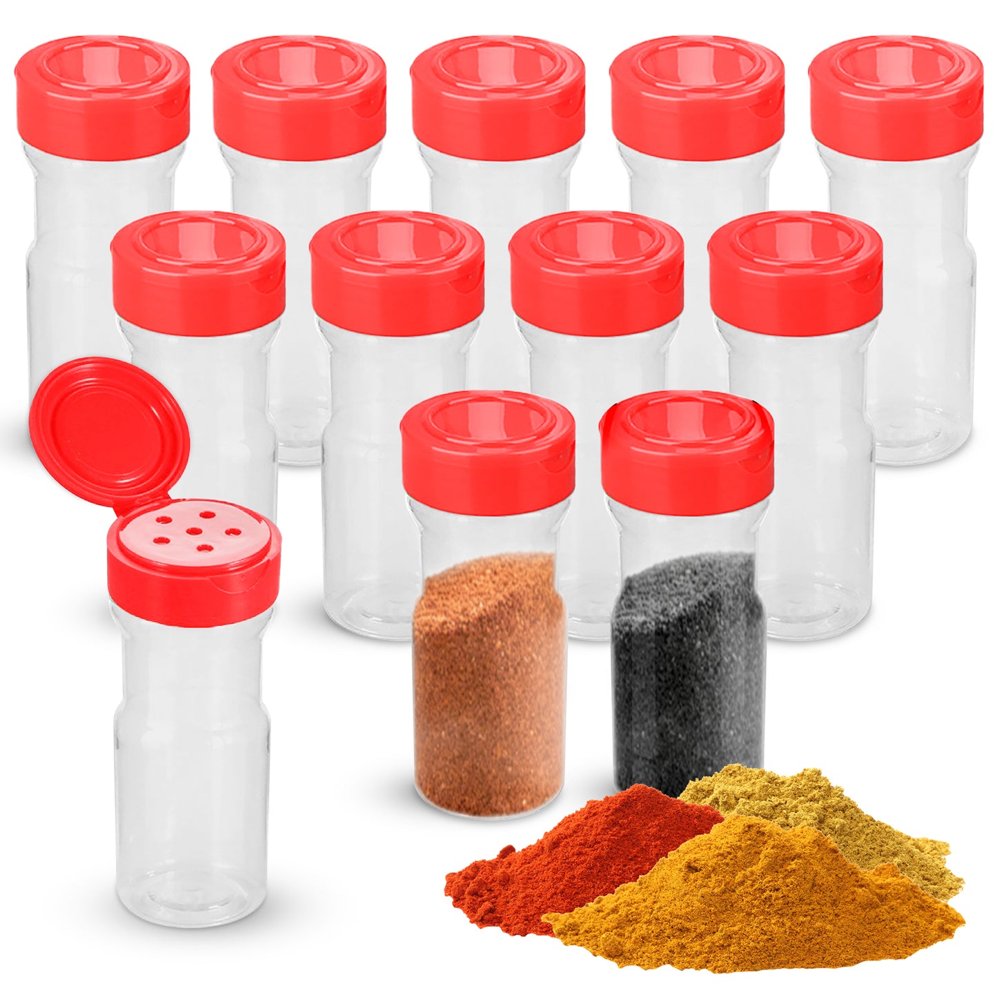 Spice Jars with Red Cap with Liners